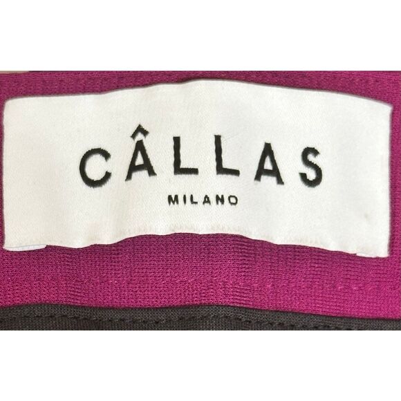 Callas DANAE CREPE STRETCH HIGH WAISTED FIT AND FLARE TROUSERS IN MAGENTA NWT Si - Picture 4 of 9